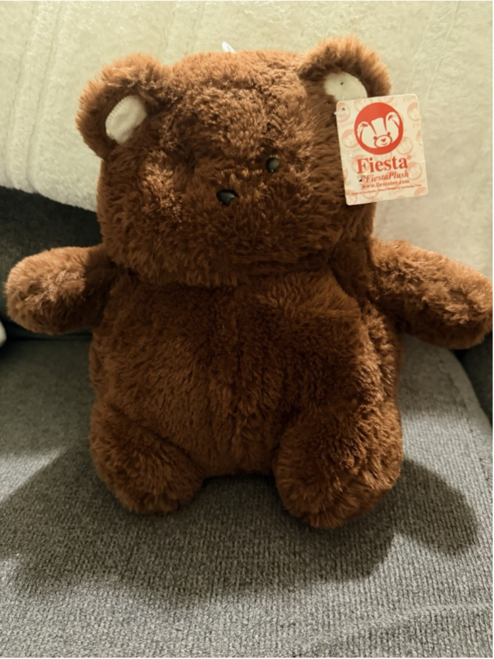 Fiesta Plush Brown Teddy Bear Stuffed Animal Soft Chubby Bear NWT Approx 12”
